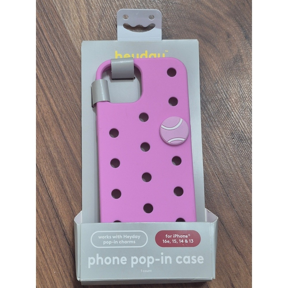 Heyday iPhone 16e, 15, 14, & 13 Phone Case Pink Pop-In Case W/ Pop-in Charm s13